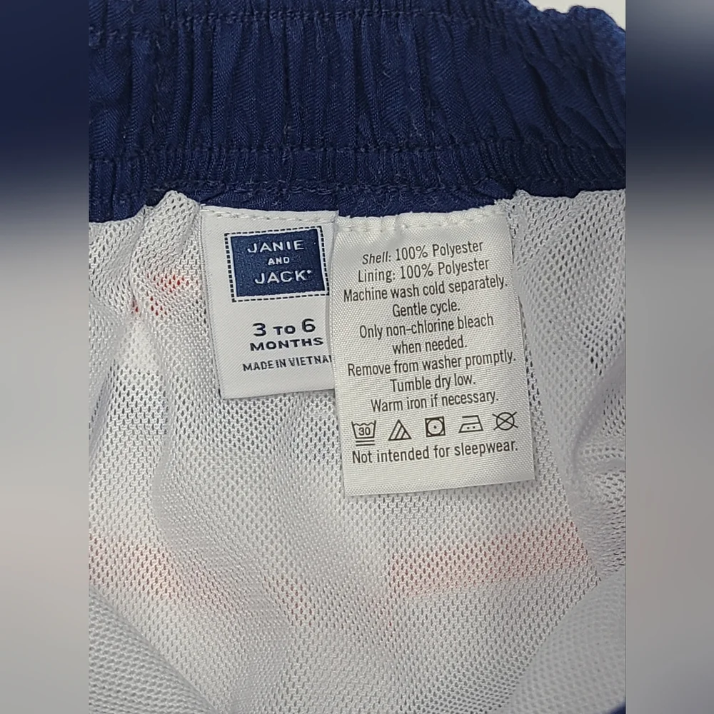 Janie and Jack baby boy nautical swim trunks size 3-6 months